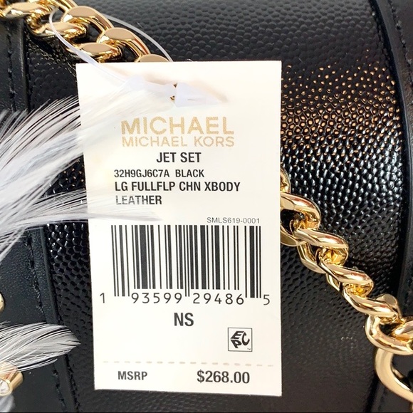 🖤New MICHAEL KORS 🖤LARGE FLAP BLACK CHAIN XBODY - Picture 4 of 10